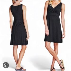 EDDIE BAUER Travex Sleeveless V Neck Black Dress Small